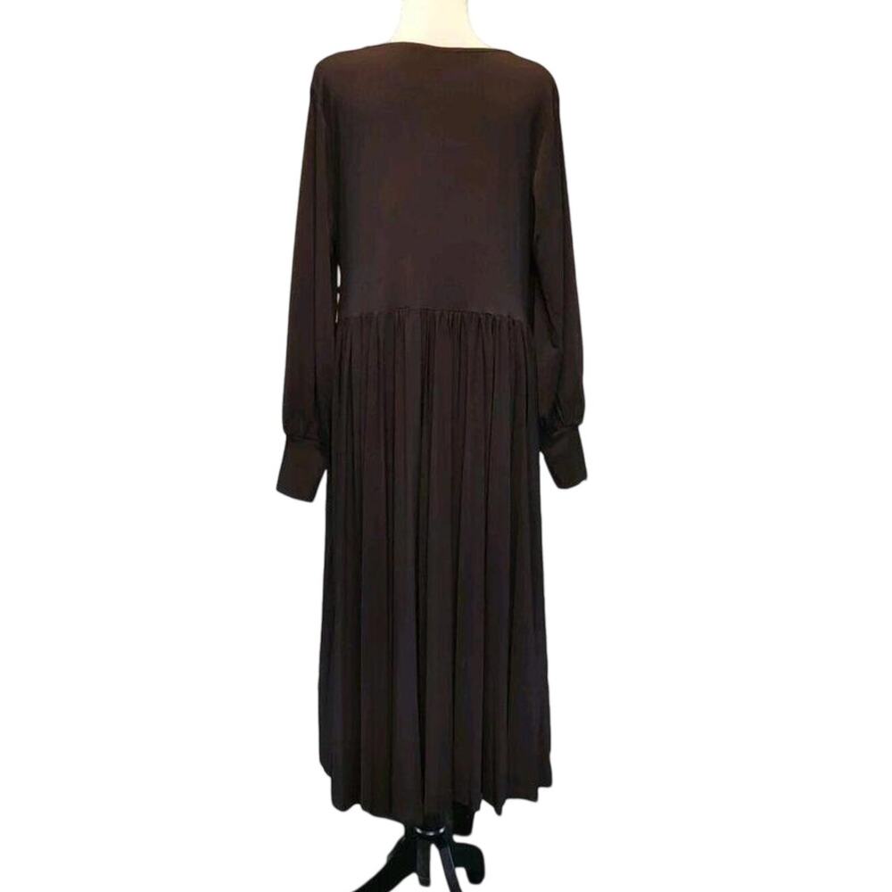 ELOQUII Size 16 Black Twist Front V-Neck 3/4 Sleeve Dress - Picture 2 of 7